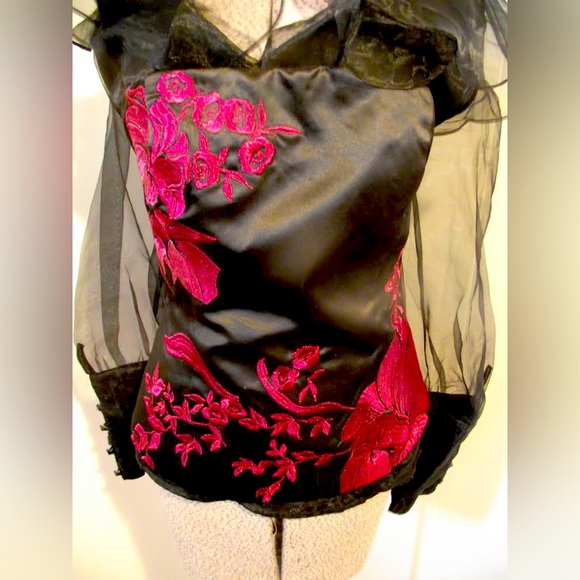 Vintage Chinoiserie Le Chateau Bustier Size Small - Picture 1 of 11